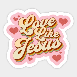 Retro Love Like Jesus Women's Sticker